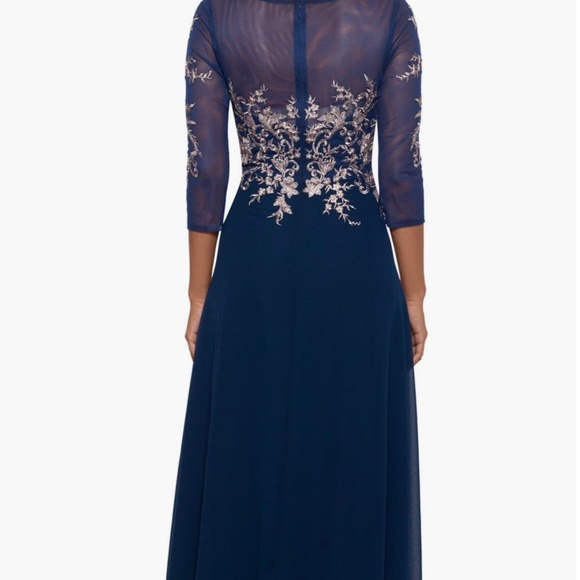 Betsy& Adam Metallic Embroidered Gown - Picture 3 of 4